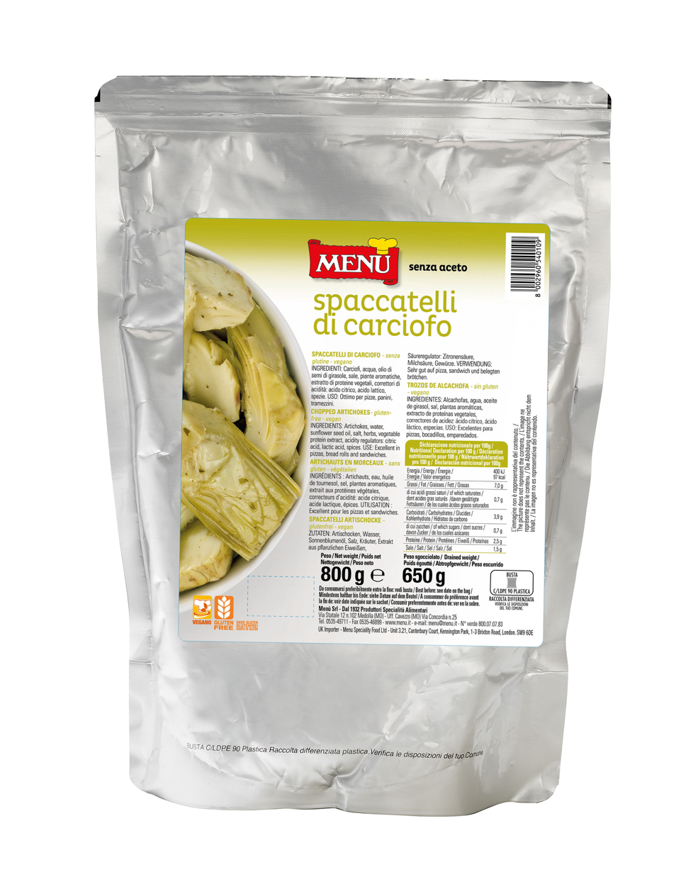 Spaccatelli di Carciofo - Artichoke Quarters 800 g nt. wt.
