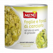 Foglie e fondi di carciofo in olio di semi di girasole - Artichoke leaves and bottoms in sunflower seeds oil