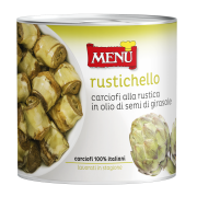 "Rustichello" carciofi alla rustica in olio di semi di girasole (Alcachofas a la rústica en aceite de girasol)