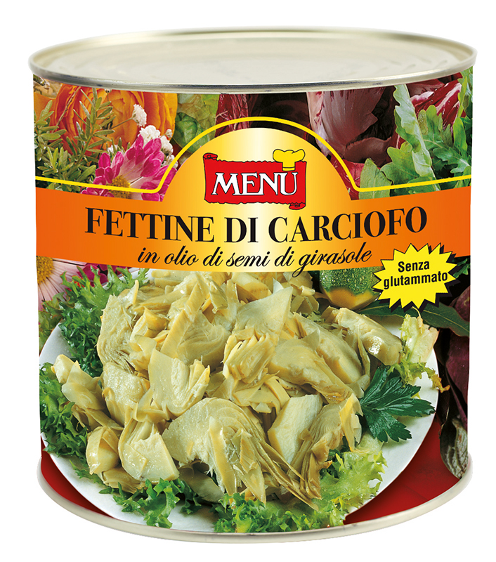Fettine di carciofo in olio di semi di girasole - Sliced artichokes in sunflower seed oil Tin 2400 g nt. wt.