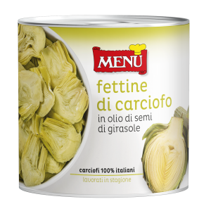 Fettine di carciofo in olio di semi di girasole - Sliced artichokes in sunflower seed oil Tin 2400 g nt. wt.