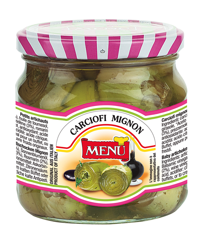 Carciofi mignon - Baby Artichokes Glass jar 400 g nt. wt.