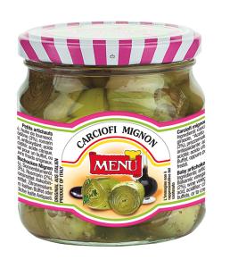 Carciofi mignon (Alcachofas mini) Tarro de cristal de 400 g p. n.