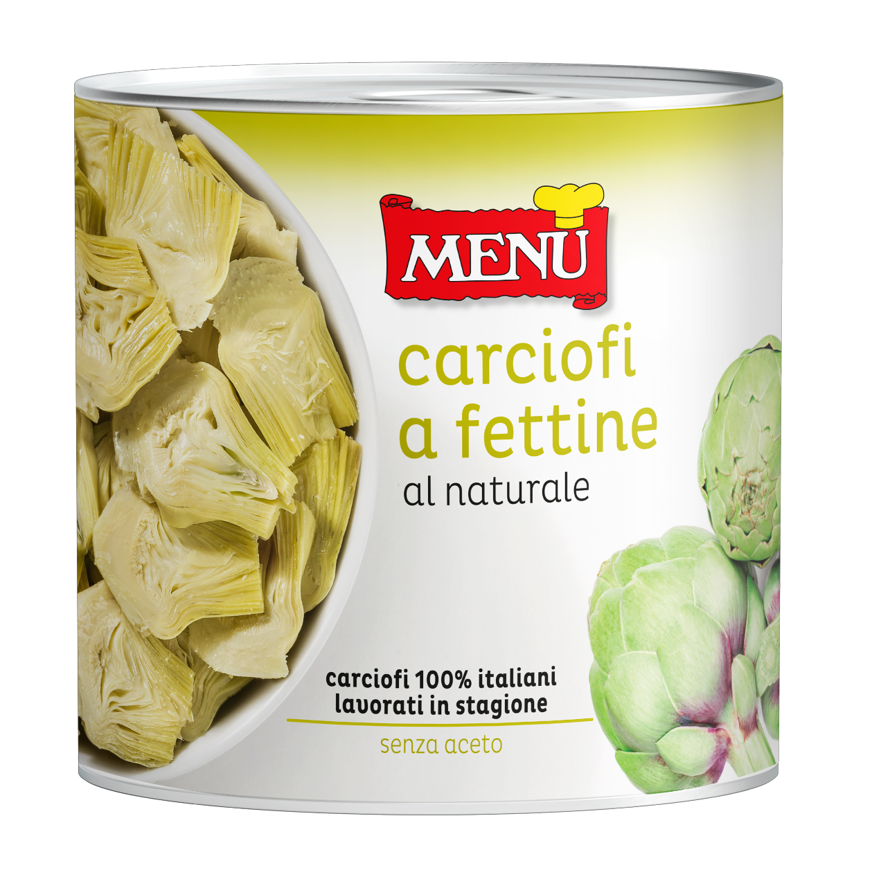 Carciofi a fettine al naturale (Artischockenscheiben, natur) Dose, Nettogewicht 2550 g