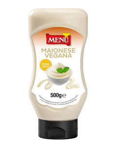 Maionese vegana (Vegan mayonnaise) 500 g nt. wt. – Top-down squeeze bottle
