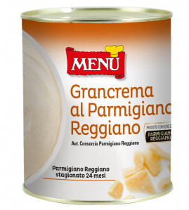 Grancrema al Parmigiano Reggiano D.O.P. - Grancrema cheese sauce with Parmigiano Reggiano PDO Tin 820 g nt. wt.