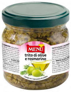 Trito Olive e Rosmarino (Olives hachées au romarin) Pot en verre 360 g poids net