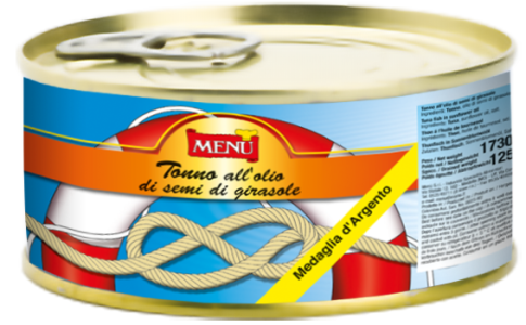 Tonno in olio di girasole - Tuna in sunflower seeds oil Tin 1730 g nt. wt. Drained 1250 g