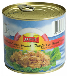 Tonno Yellowfin in olio d’oliva - Yellowfin Tuna in Olive Oil Tin 620 g nt. wt. Drained 434 g