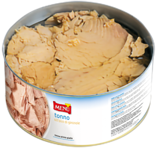 Tonno Yellowfin di prima qualità in olio di semi di girasole (Gelbflossen-Thunfisch in Sonnenblumenöl) Dose, Nettogewicht 1730 g Abtropfgewicht 1350 g