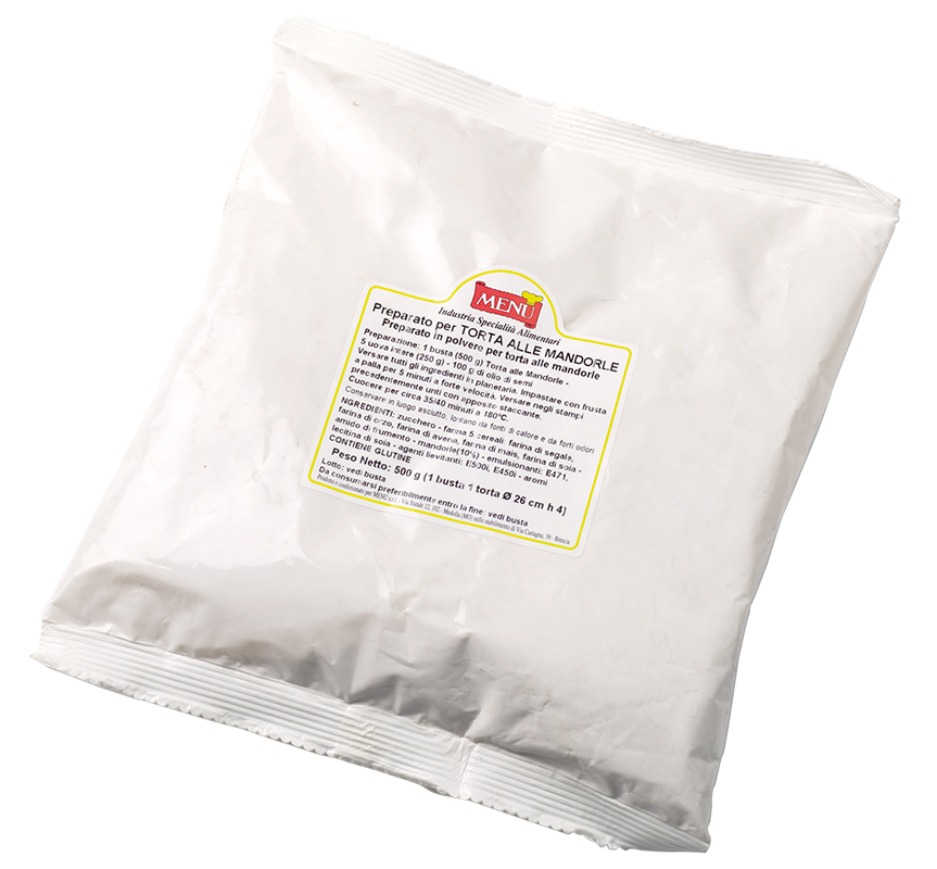 Preparato in polvereper torta alle mandorle (Preparado en polvo para tarta de almendras) Bolsa de film multicapa 500 g p. n.