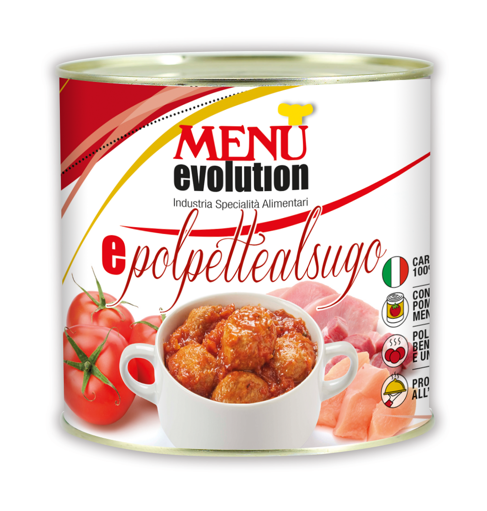 Èpolpettealsugo Latta in banda stagnata con apertura easy open 550 gr.