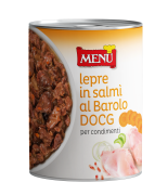 Lepre in salmì al Barolo D.O.C.G. per condimenti  - Jugged hare ragout with Barolo D.O.C.G.