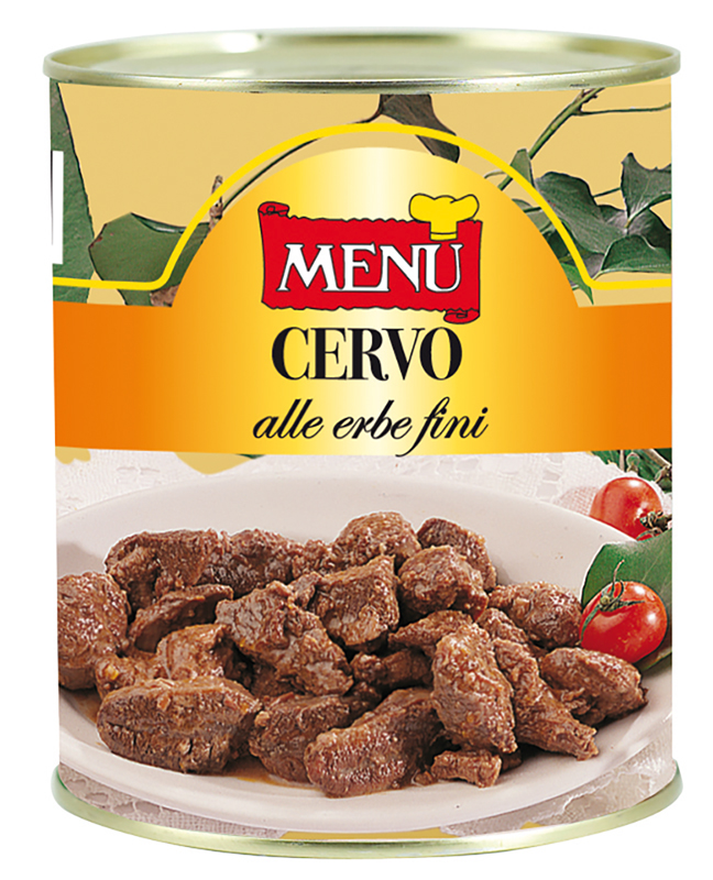 Cervo alle Erbe Fini – Deer with fine herbs Tin 850 g nt. wt.