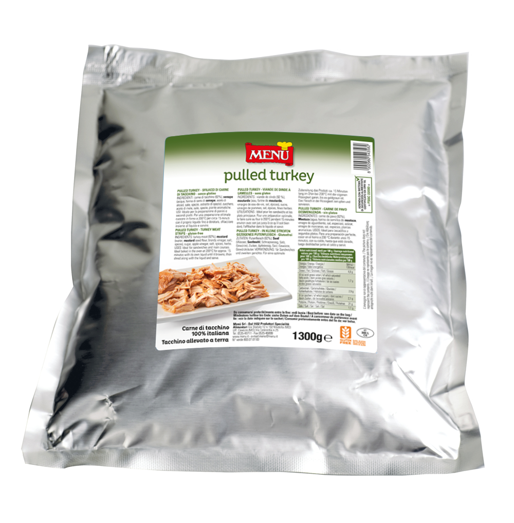 Pulled Turkey 1300 g – Aluminium bag