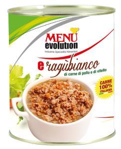 Èragùbianco con carne di pollo e di vitello Scat. 780 g pn.