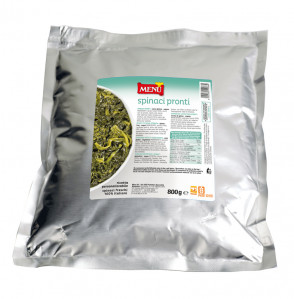 Spinaci pronti - Ready-to-serve spinach Aluminium bag 800 g nt. wt