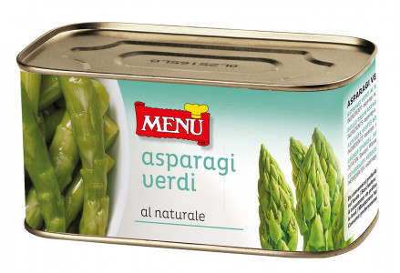 Asparagi verdi al naturale lessati - Boiled Green Asparagus Naturally Preserved Square tin 700 g nt. wt.