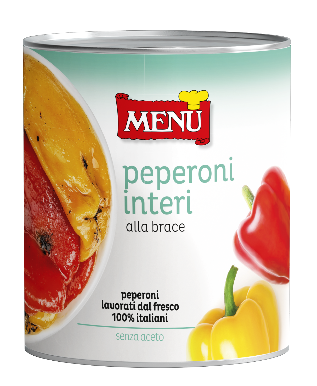 Peperoni interi alla Brace (Pimientos enteros a la brasa) Lata de 800 g p. n.