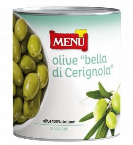 Olive «Bella di Cerignola» (Aceitunas «Bella di Cerignola») Lata de 830 g p. n.