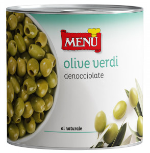 Olive verdi denocciolate - Pitted Green Olives Tin 2550 g nt. wt.