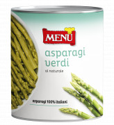 Punte di asparagi verdi lessate (Grüne Spargelspitzen „natur“, gegart)