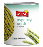 Punte di asparagi verdi lessate (Grüne Spargelspitzen „natur“, gegart)