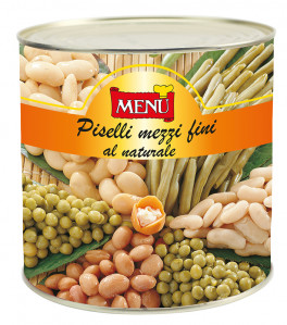 Piselli fini lessati - Boiled Baby Peas Tin 2600 g nt. wt.