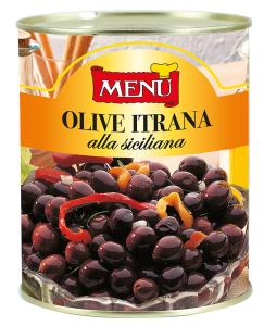 Olive Itrana “alla siciliana”- Itrana Olives “Sicilian Style” Tin 830 g nt. wt.