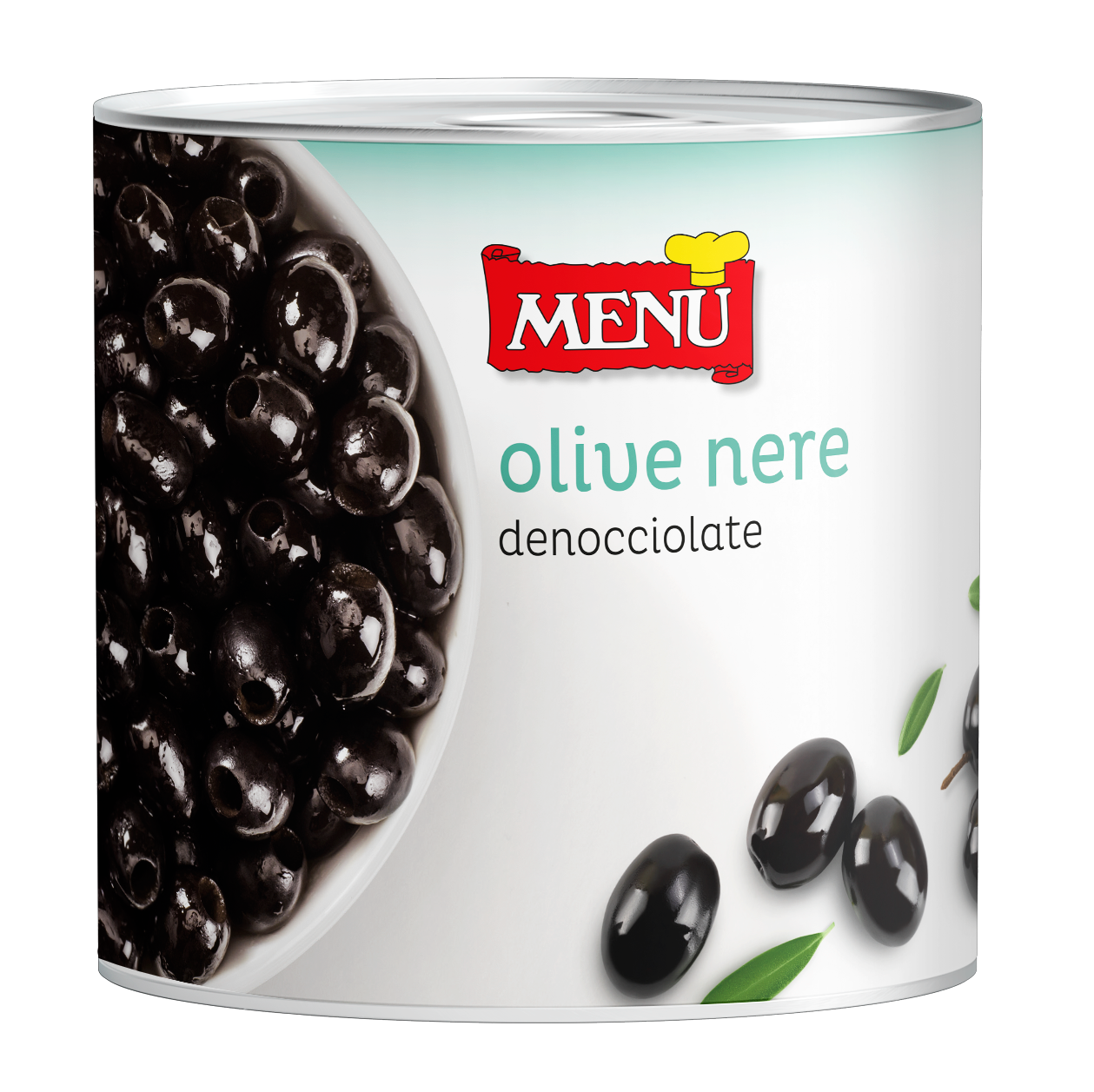 Olive nere denocciolate - Pitted Black Olives Tin 3000 g nt. wt. (drained 1450 g)