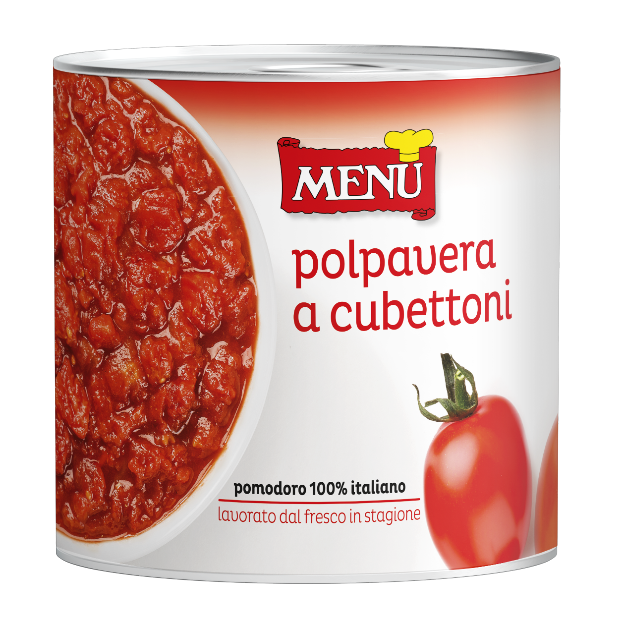 Polpa di pomodoro «Polpavera a cubettoni» (Pulpa de tomate cubeteada) Lata de 2500 g p. n.