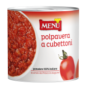 Polpa di pomodoro «Polpavera a cubettoni» (Pulpa de tomate cubeteada)