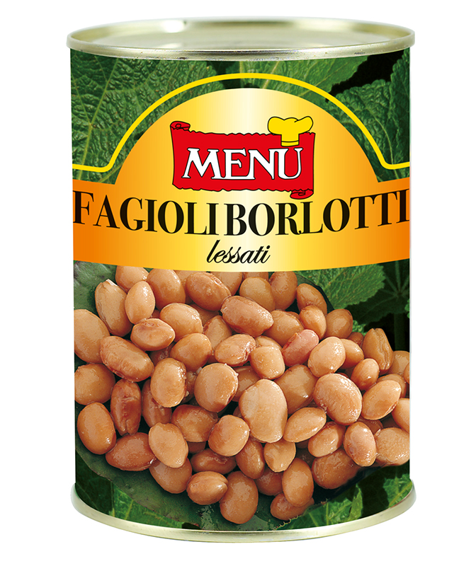 Fagioli Borlotti lessati - Boiled Borlotti Beans Tin 400 g nt. wt.