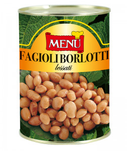 Fagioli borlotti lessati (Judías borlotti cocidas) Lata de 400 g p. n.