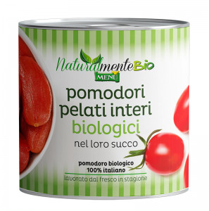 Pomodori pelati interi biologici nel loro succo - Whole organic peeled tomatoes in their juice Tin 2500 g nt. wt.