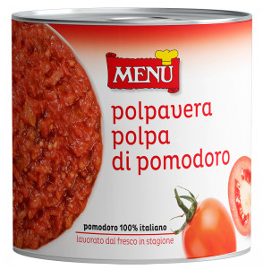 Polpavera taglio grosso - Polpavera diced tomato pulp Tin 2500 g nt. wt.