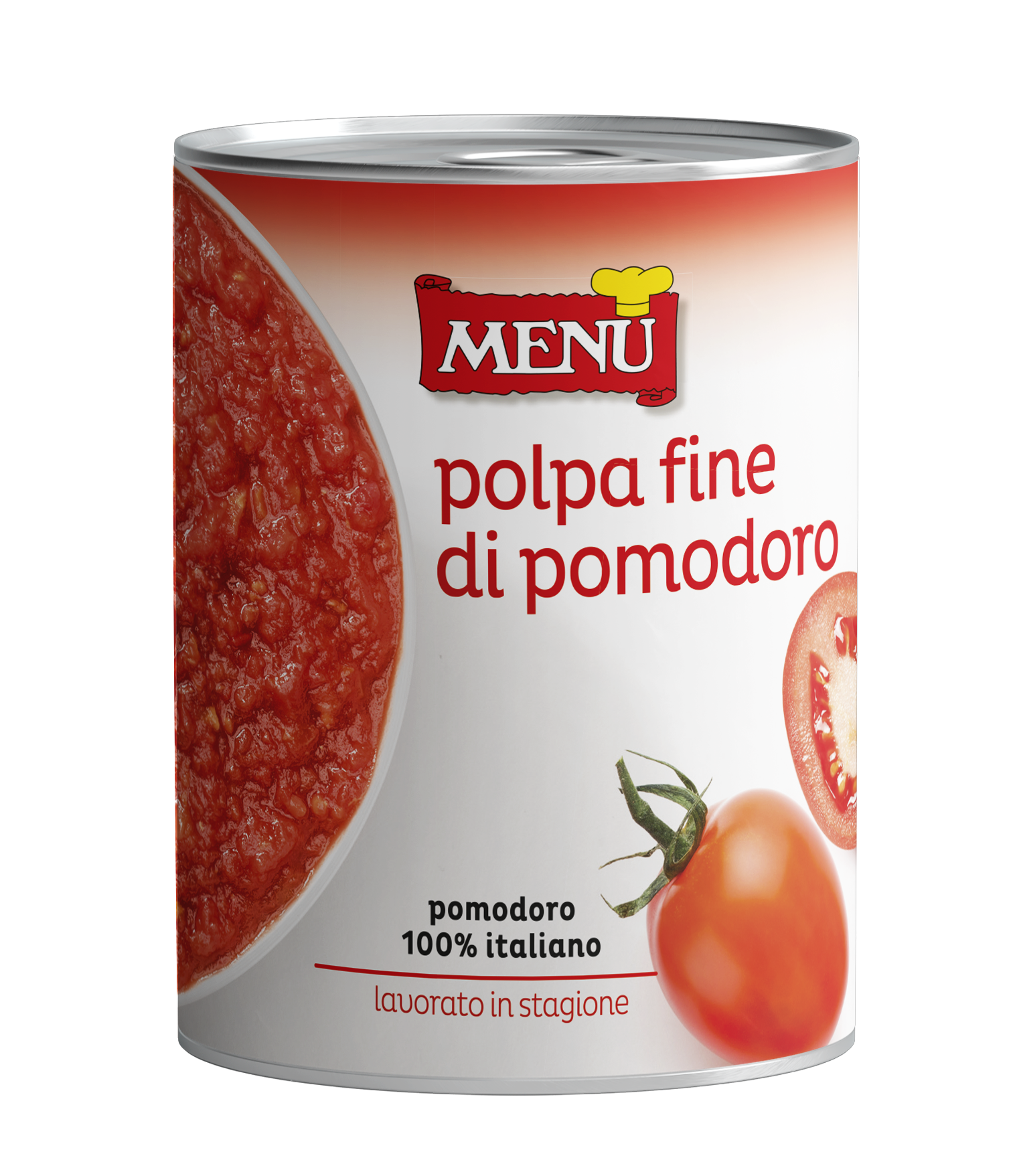 Polpavera fine – Fine Cut tomato pulp in aseptic technology Tin 410 g nt. wt.