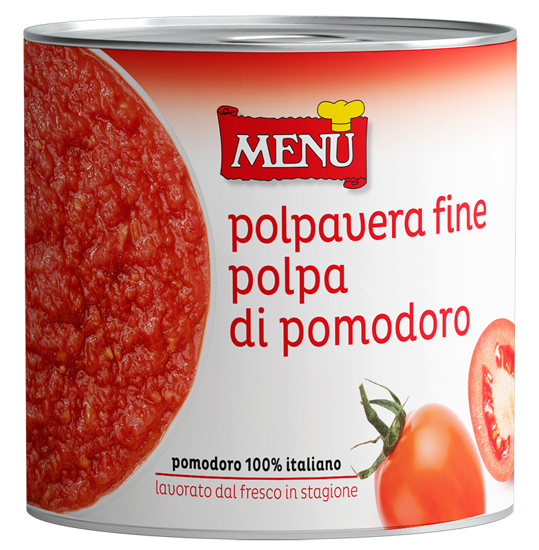Polpavera fine – Fine Cut tomato pulp in aseptic technology Tin 2500 g nt. wt.