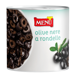 Olive nere a rondelle - Sliced Black Olives Tin 2400 g nt. wt.