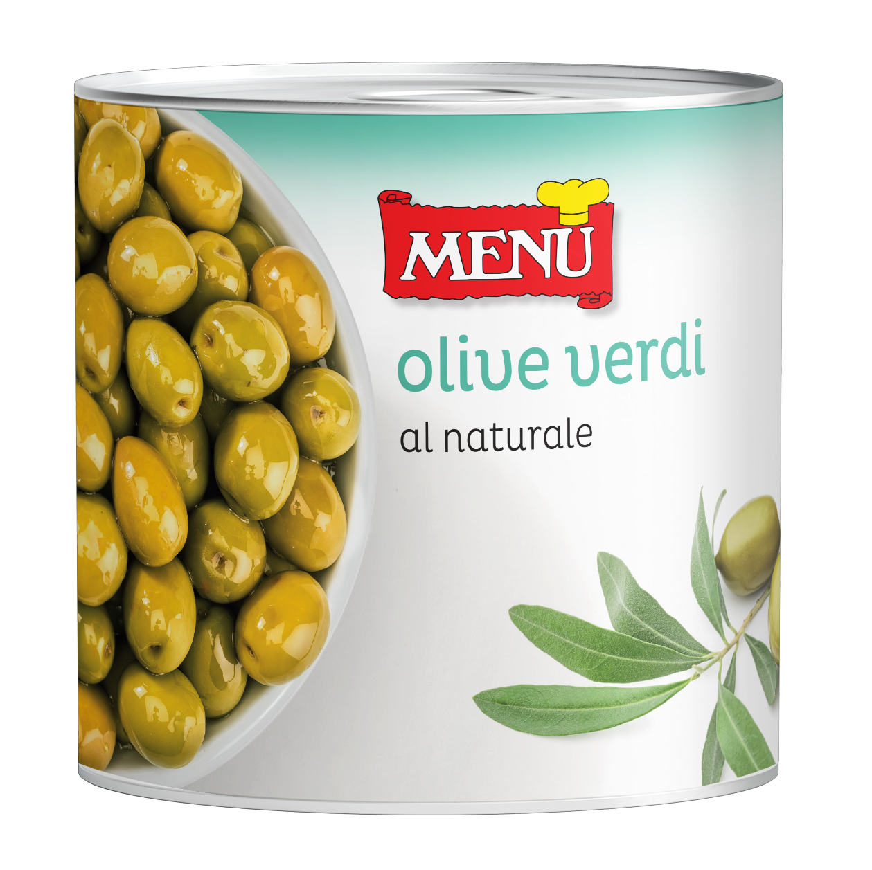 Olive verdi al naturale (Olives vertes au naturel) Boîte 2 650 g poids net