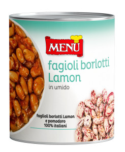 Fagioli Borlotti Lamon in umido Scat. 850 g pn.