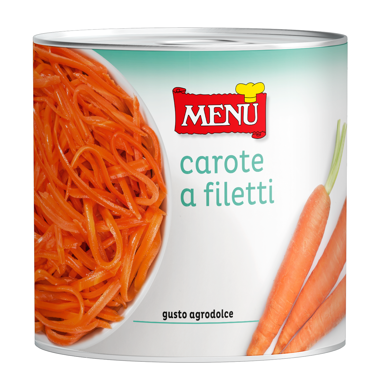 Carote a filetti - Julienned Carrots Tin 2550 g nt. wt.