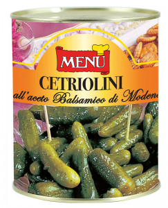 Cetriolini all’aceto balsamico di Modena I.G.P. - Baby Gherkins in Balsamic Vinegar of Modena PGI Tin 850 g nt. wt.