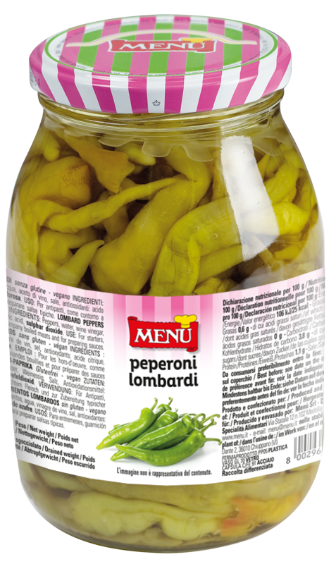 Peperoni Lombardi - Lombard Peppers Glass jar 620 g nt. wt. (drained 340 g)