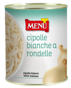 Cipolle bianche a rondelle - Sliced White Onions Tin 820 g nt. wt.