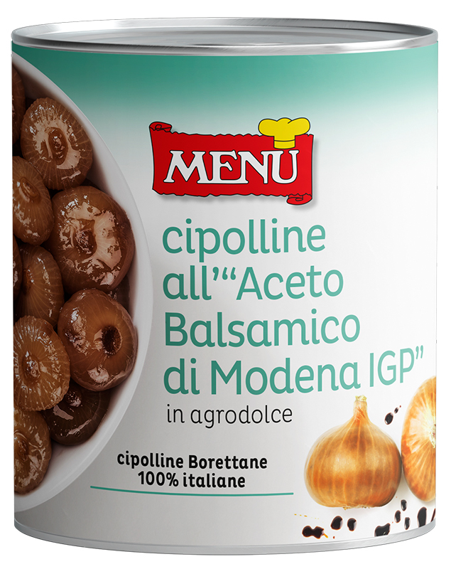 Cipolline all’aceto balsamico di Modena I.G.P. Scat. 820 g pn.
