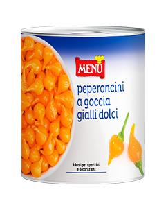 Peperoncini a goccia  gialli dolci - Yellow sweet drop peppers Tin 780 g nt. wt. (drained 330 g)