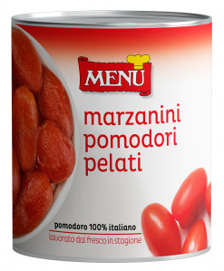 Peeled marzanini tomatoes Tin 800 g nt. wt.