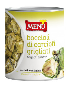 Boccioli di carciofi Grigliati -  Grilled artichokes hearts halved Tin 780 g nt. wt.