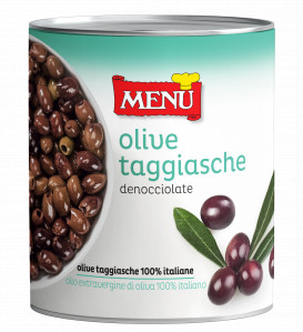 Olive taggiasche denocciolate - Pitted Taggiasca Olives Tin 770 g nt. wt.